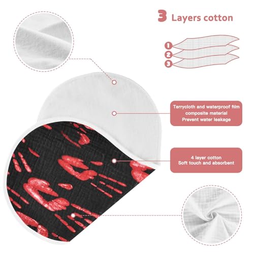 Red Blood Palm Muslin Baby Burp Cloths, 22x11 Inch Soft Absorbent Cotton Burping Rags Baby Washcloths for Newborn Boys Girls, 2 Pack3