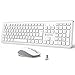 Produktbild Kabelloses Tastatur Maus Set-SBARDA Deutsches QWERTZ Layout, Leise Tasten und Maustasten, Funkmaus mit DPI-Taste, USB-Empfänger, PC/Laptop, Windows- Weiß