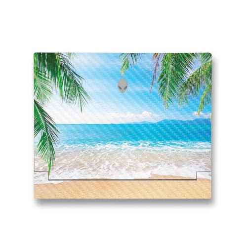 Image of MightySkins Carbon Fiber Skin Compatible With Alienware X14 R2 (2023) Full Wrap Kit - Pristine Beach | Protective Durable Textured Carbon Fiber Finish | Easy To Apply & Change Styles | Made in the USA