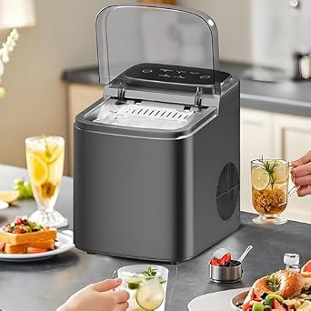 Pellet Ice Maker Machine - Countertop Self-Cleaning Nugget Ice Cube Maker for DIY Drinks and Kitchen Use