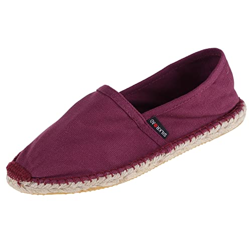 Japanwelt Espadrilles Unicolor Canvas Bordeaux Damen und Herren Größe 39 Unisex Leinen Slipper