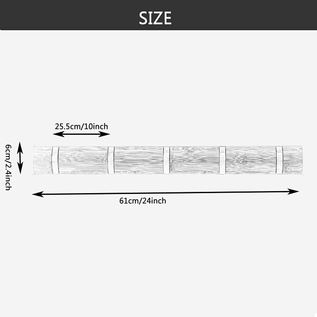 Wall Mounted Coat Rack Wall Mounted Collapsible Clothes Rack Home Storage Coat Hook with 5 Retractable Hooks for Hanging Coat Scarf Purse Coat Hooks (Color : 1) (1)