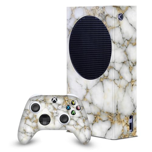 Xbox Series S skin marbre blanc et doré Head Case Designs pour console et manette