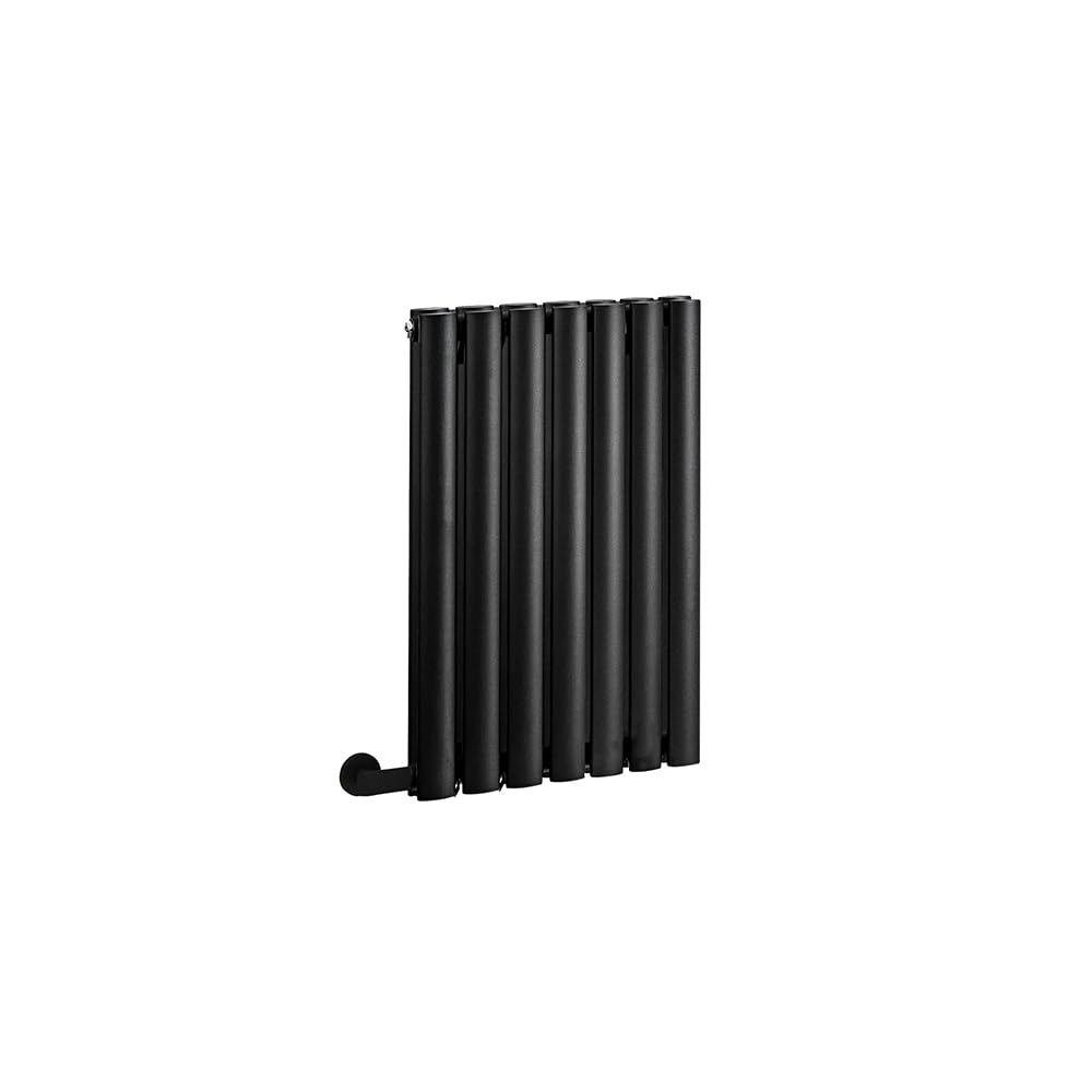 Milano Black Aruba 600W Horizontal Double Oval Panel Electric Radiator Cable Cover - 635Mm X 413Mm