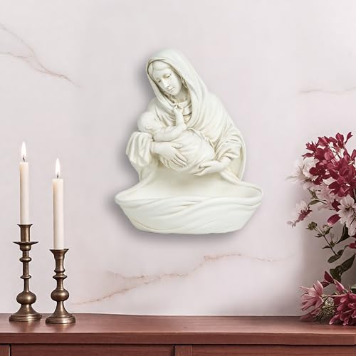 Estatua Madonna y Niño 6 pulg. pintada a mano miniatura 7