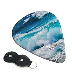 Lot de 6 médiators imprimés Water Waves pour guitare acoustique, guitare électrique avec boîte de rangement - Les Beatles, Paul McCartney, John Lennon, RIngo Starr, George Harrison