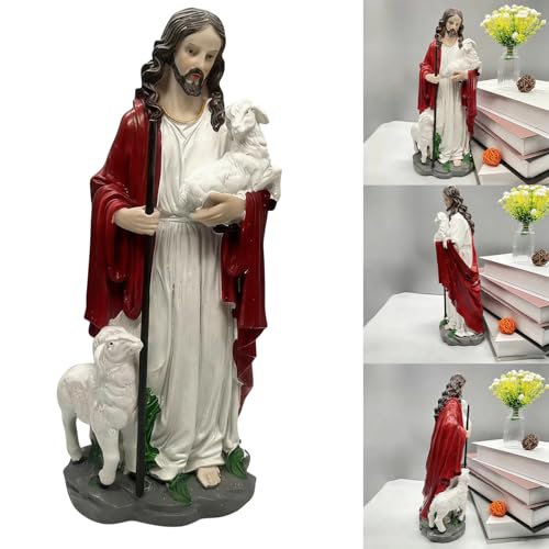 Figurine du bon berger symbole de paix, statuette décorative pour le foyer - 3