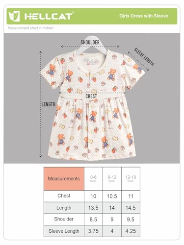 Image of HELLCAT 100% Cotton Baby Frock Dress for Girls - Pack of 3, Soft & Trendy, Short Sleeve