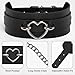 Goth Choker Necklace for Women, Heart-Ring Black Choker Collar for Women, Leather Necklace Gothic Jewelry Necklaces Punk Accessories, Fashion Rave Body Chain Belt Halloween Cosplay Costume Gifts