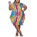 YeGine Women's Oversize T-Shirt Dress Baggy Loose Casual Midi Dress with Pockets Colorful 5XL