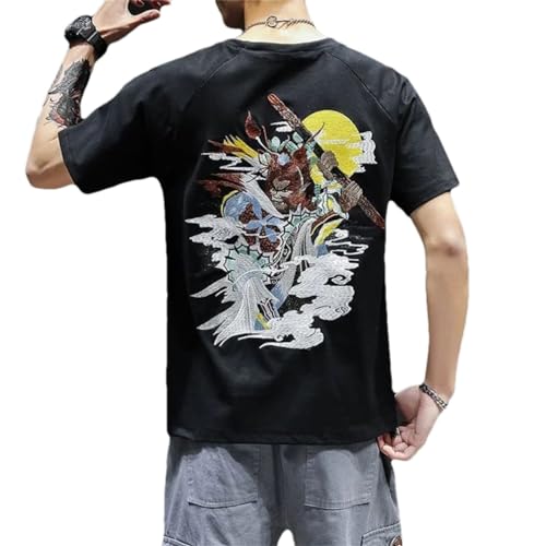 T-shirt streetwear décontracté à broderie anime idéal pour vos sorties urbaines