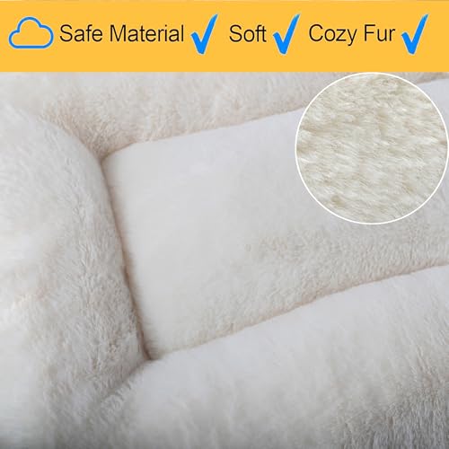 Dog Bed 30x19 for Medium Size Crate Very Soft and Comfy Washable, Fluffy Plushy Plush Pillow Bed Kennel Pad, Non-Slip and Machine Washable Pet Sleeping Mattress Mat for Medium Dogs, 30 Inch, Beige by zihapgpzp - Image 7