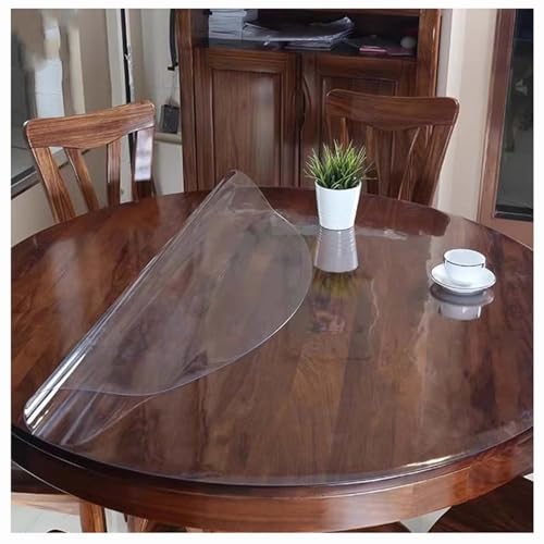 Mantel redondo de PVC transparente de 90 cm de diámetro, impermeable, a prueba de aceite, para mesa de centro, comedor, oficina, mesa auxiliar