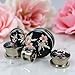 Mystic Metals Body Jewelry Screw on Plugs - Vintage Floral Style 5 Picture Plugs - Sold As a Pair (2g (6mm))