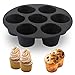 Silikon Muffinform Blech simyron Muffin Backblech Muffin Mould 6 Zoll Muffinbleche für 7 Muffins, Mini Muffins Backform, Silikon Kochformen zum Backen, Rundes Backform Zubehör für Air Fryer Ofen
