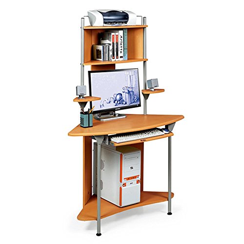 Preisvergleich Produktbild Tische ZR- Desktop Computertisch Dreieckstisch Ecke Home-Desk Bücherregal Mehrschichtiges Eckregal Computerstation Ecktisch (Farbe : Holz)