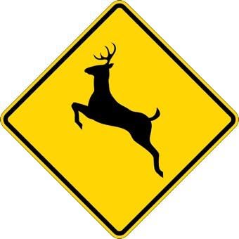 Deer Crossing Warning Sign - 30x30 - Reflective | Rust Free Aluminum