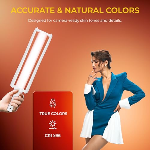 Image of DIGITEK (DSL-25W RGB) Stick Light Portable Handheld RGB LED Light Wand with Barn Door & Remote Control, Color Temp 2700-12000K + RGB, 39 Special Lighting Effects & Carry Bag