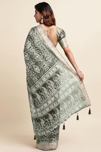 Image of MIRCHI FASHION Women Saree Cotton Blend Kalamkari Printed | Comfortable Office and Regular Daily Use Sari with Unstitched Blouse Piece