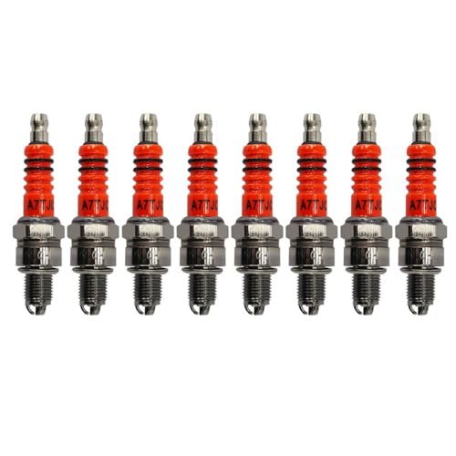 8pcs Scooter GY6 50cc 150cc Spark Plug, PRO BAT, High Performance 3 Electrode A7TC A7TJC Spark Plug