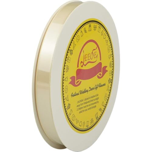 Image of Double Face Ivory Satin Ribbon 1 /2 inch X 50 Yards Polyester Ivory Ribbon for Gift Wrapping Very Suitable for Weddings Party Hair Bow Invitation Decorations and More