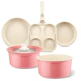 【Healthy Cooking Made Easy】 Our ceramic non-stick coating is certified free of harmful chemicals like PTFE, PFAS, and PFOA, making it perfect for low-fat, gluten-free, and vegan recipes. Safeguard your family's health while enjoying effortless cookin...