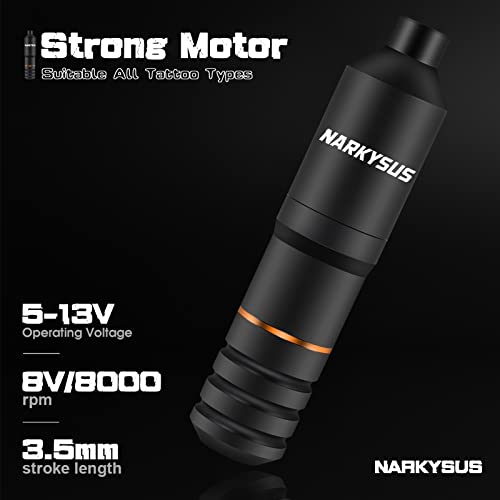 Wireless Machine Kit Professional - Narkysus Machine Pen Kit For Artists Including Rotary Machine 2Pcs Wireless Power Supply 40Pcs Cartridges Needles #TOP1