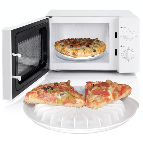 Kitchen Discovery Microwave Pizza Reheater Tray Reuseable Plate for Bacon, Snacks in the Microwave Oven - Safe, BPA-Free Round Pizza Pan for Cooking, Reheating