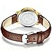 LN LENQIN Ladies Watches Analog Quartz Watch for Women Waterproof Women's Wrist Watches Easy Reader Womens Watch with Leather Strap（Dark Brown Gold White）