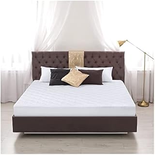Microfiber Mattress Protector Topper Cover, 40cm Extra Deep, Quilted Fitted Sheet, Anti Allergy, Breathable, Elasticated Side Skirts, Easy Care, Machine Washable (4 Feet)