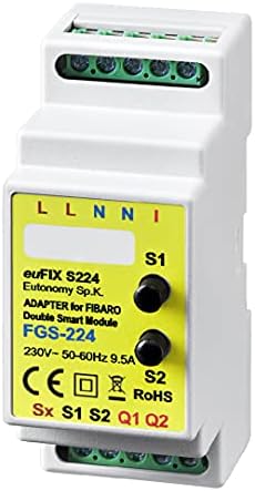euFIX Adaptor for DIN Rail for FIBARO Double Smart Module with Buttons, euFIX S224