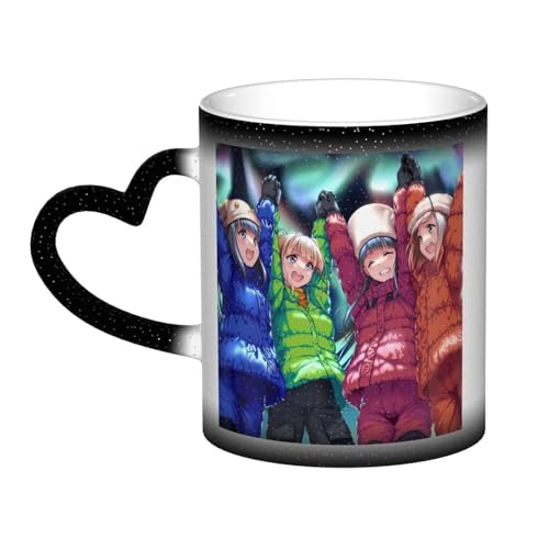 宇宙よりも遠い場所 セラミックマグカップ 食器 大容量コーヒーカップ 330ml 耐熱 おしゃれなマグカップ オフィスホーム用 プレゼントに最適 再利用可能 ギフト 男女兼用 Black