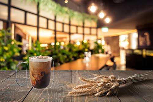 Double Wall Glass Coffee Mugs – 2-Pack 12Oz Large Coffee Mugs With Handles – Glass Coffee Cups For Cappuccino, Latte, Tea, Hot Beverages – Lead-Free Borosilicate Double Insulated Coffee Mugs #TOP1