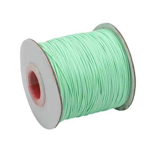 Cordón de algodón Encerado de 0,5 mm x 10 m, Hilo Encerado, Cuerda para Collar, Cuentas para Hacer Pulseras y bisutería, Color Verde Claro, 0,5 mm (10 Metros)
