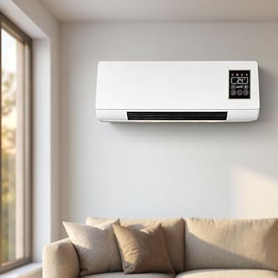 Wall Mounted Air Conditioner Heater, 2-in-1 Portable AC Fan Cooler and Heater Combo with Remote, Quiet Smart Unit for Bedroom Living Room Kitchen Bathroom Office Garage RV, Ductless Room Fan