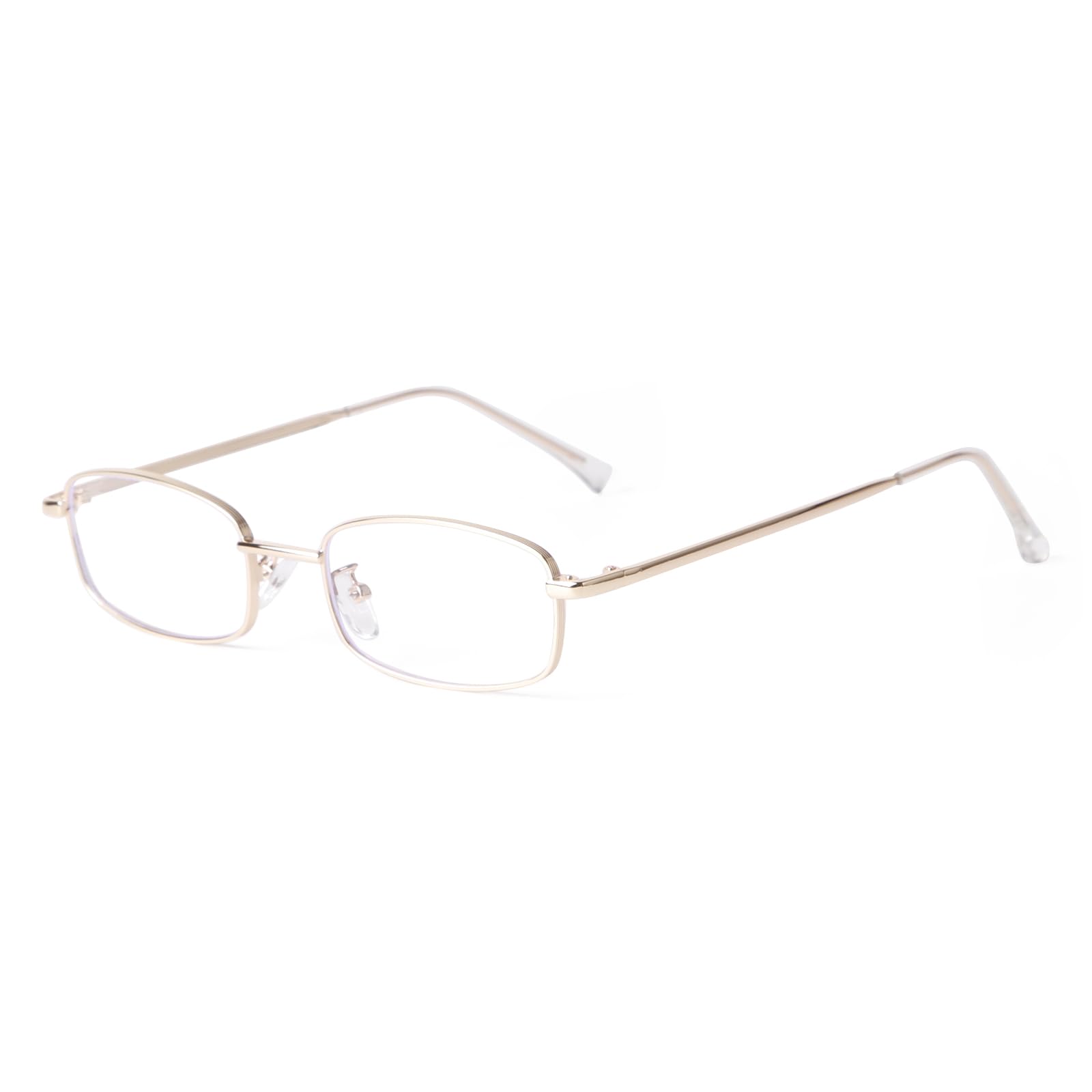 Fashion Glasses for Woman Men, Y2k Rectangle Blue Light Glasses 90s Metal Gold Silver Bla…