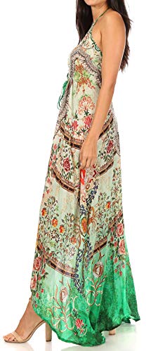 Image of Sakkas Lizi Womens Maxi High-Low Halter Handkerchief Long Dress Beach Party