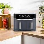 Tefal Dual Easy Fry XXL Doppelkammer-Heißluftfritteuse, 11 Liter Fassungsvermögen, 6,5 L Schublade und 4,5 L Schublade, ohne zusätzliches Fett, 7 Programme, spülmaschinengeeignet, grau, EY942BE0 – Bild 2