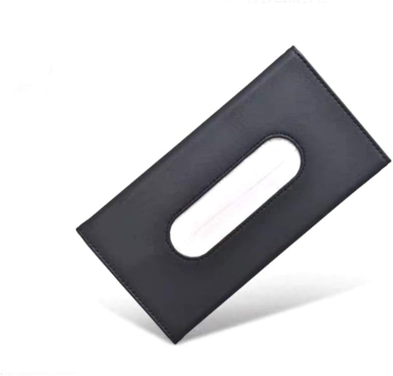 Joyindecor Visor Tissue Box Holder- PU Leather Van Truck Vehicle Car Tissues Case Dispenser for Backseat and Sun Visor, Refill Paper Included (Black)
