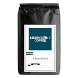 Merrystone 6 Bean Blend Coffee, Dark Roast Multi-Origin Coarse Ground Coffee, 12 oz Bag, Roasted to Order Arabica, French Press & Cold Brew, Balanced Body Dark Finish, Small-Batch
