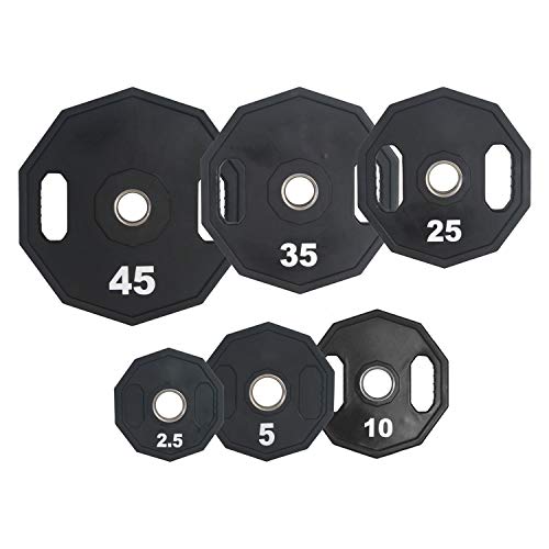 Fitness First Urethane Grip Weight Plate 2.5-45 lbs, Black (F1RGWP 45 LBS) by Fitness First - Used condition - US$61.28