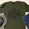 50th Birthday Gift for Men - Vintage Mens T Shirt Born 1976 Aged to Perfection - 1976 Birthday Gifts for Men Military Green Size XL #2