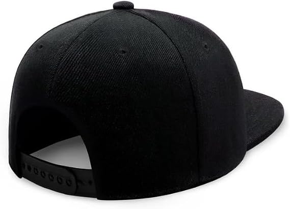 Flatbill Snapback Baseball Cap for Men and Women, Classic Cotton Sports Hat - Baltimore - Black
