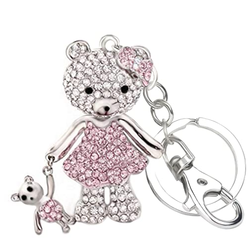 Preisvergleich Produktbild Quadiva Bag Charm Rosa Teddybär verziert mit Kristallen, Taschenschmuck für Damen