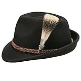 Alpenflüstern Herren Filzhut Trachtenhut Gamsjäger Edelweiß ADV06700L00 schwarz, Gr. L
