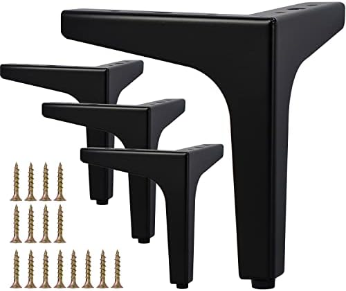 7 inch Metal Furniture Legs, La Vane Set of 4 Modern Iron Diamond Triangle Furniture Feet DIY Replacement Black for Cabinet Cupboard Sofa Couch Chair Ottoman