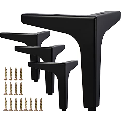 La Vane 7 Inch Metal Furniture Legs, Set of 4 - Modern Diamond Triangle Black DIY Replacement Feet Corner Legs for Cabinet, Sofa, Sideboard, Couch, Dresser Makeover by La Vane - Used condition - US$16.40