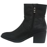 Benavente - Botines Mujer Tacón Medio Negros | Modelo Berlin | Botín Estilo Cowboy con Costuras Decorativas | Acabado Mate | Tacón Ancho | Suela Antideslizante