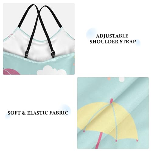Cute Umbrella Rain Cloud Girls Swimsuit One Piece Bathing Suit for Baby Girls' Swimwear 3-10T3