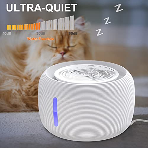 Fuente automática para agua de gatos 2.5L con luz LED miniatura 3